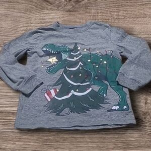 LITTLE BOY'S CARTER'S KID CHRISTMAS DINOSAUR LONGSLEEVE SHIRT